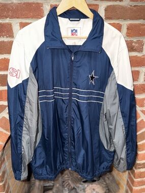Vintage NFL Dallas Cowboys Full-Zip Windbreaker Jacket Sports Illustrated Promo